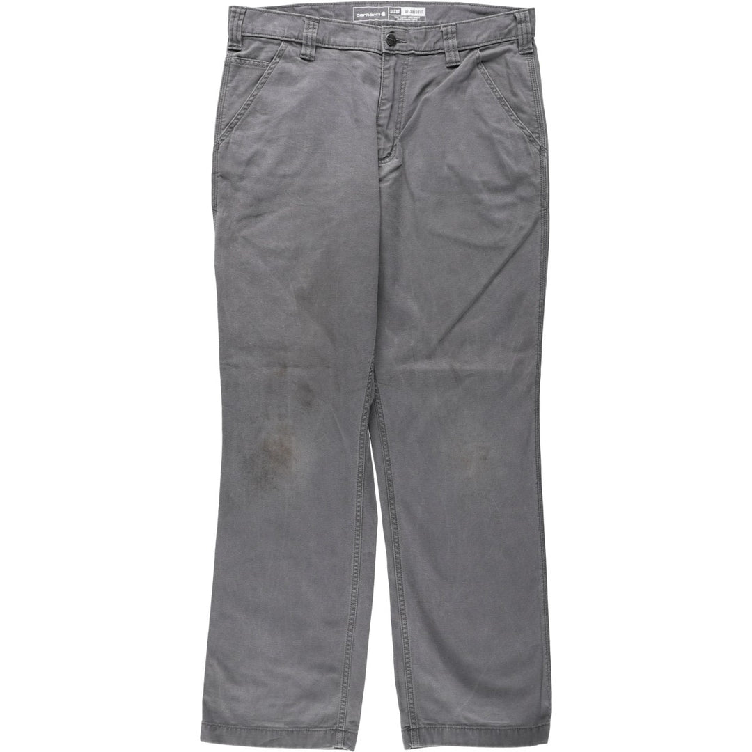 Carhartt Relaxed Fit Duck Work Pants, Men's, W34 equivalent cotton gray type Vintage Second Hand