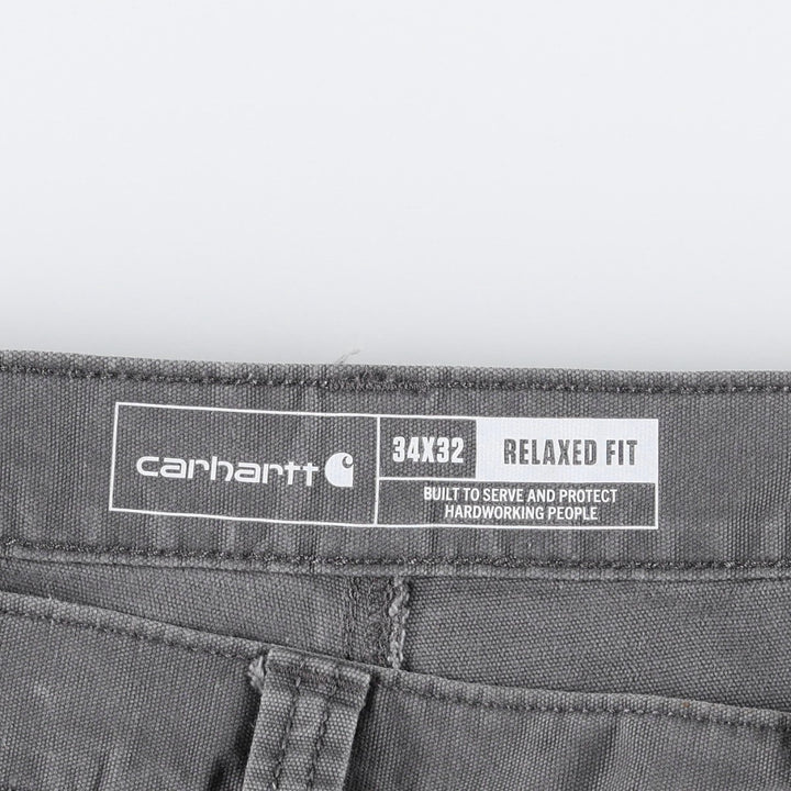 Carhartt Relaxed Fit Duck Work Pants, Men's, W34 equivalent cotton gray type Vintage Second Hand