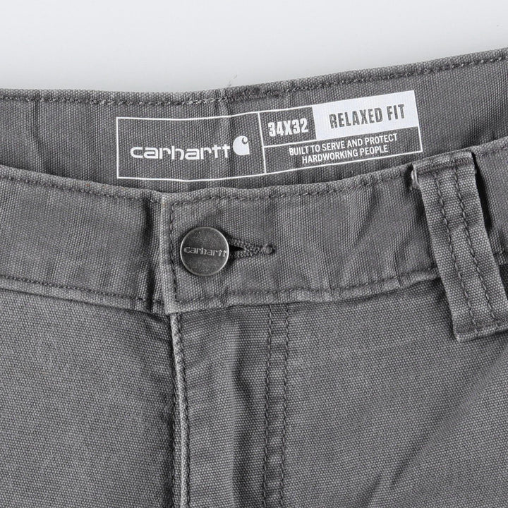 Carhartt Relaxed Fit Duck Work Pants, Men's, W34 equivalent cotton gray type Vintage Second Hand
