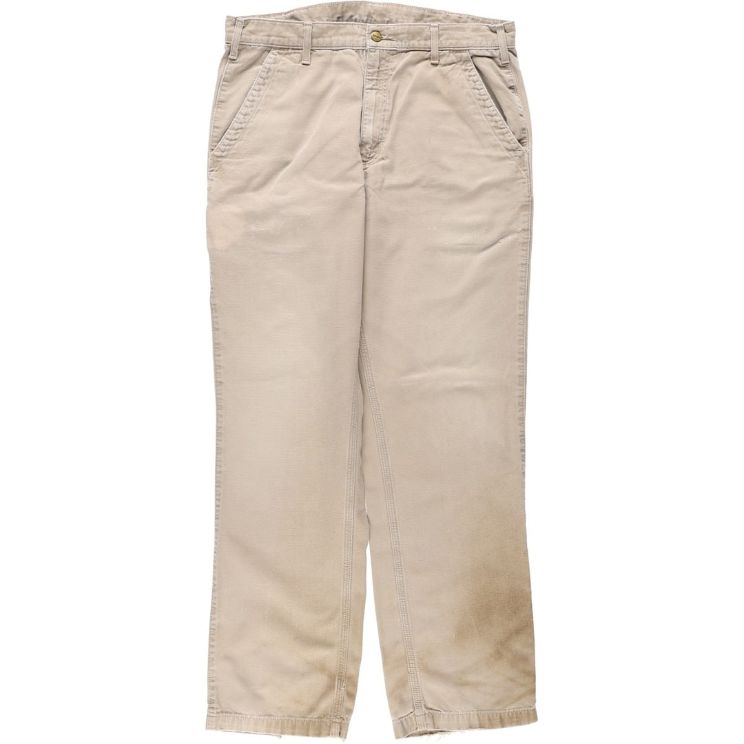 Carhartt Relaxed Fit Duck Work Pants, Men's, W36 equivalent cotton Beige type Vintage Second Hand