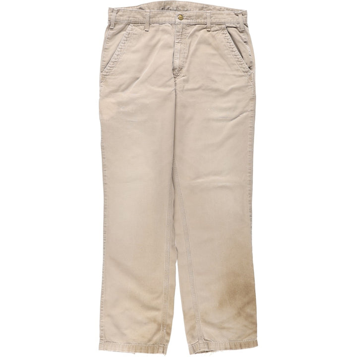 Carhartt Relaxed Fit Duck Work Pants, Men's, W36 equivalent cotton Beige type Vintage Second Hand