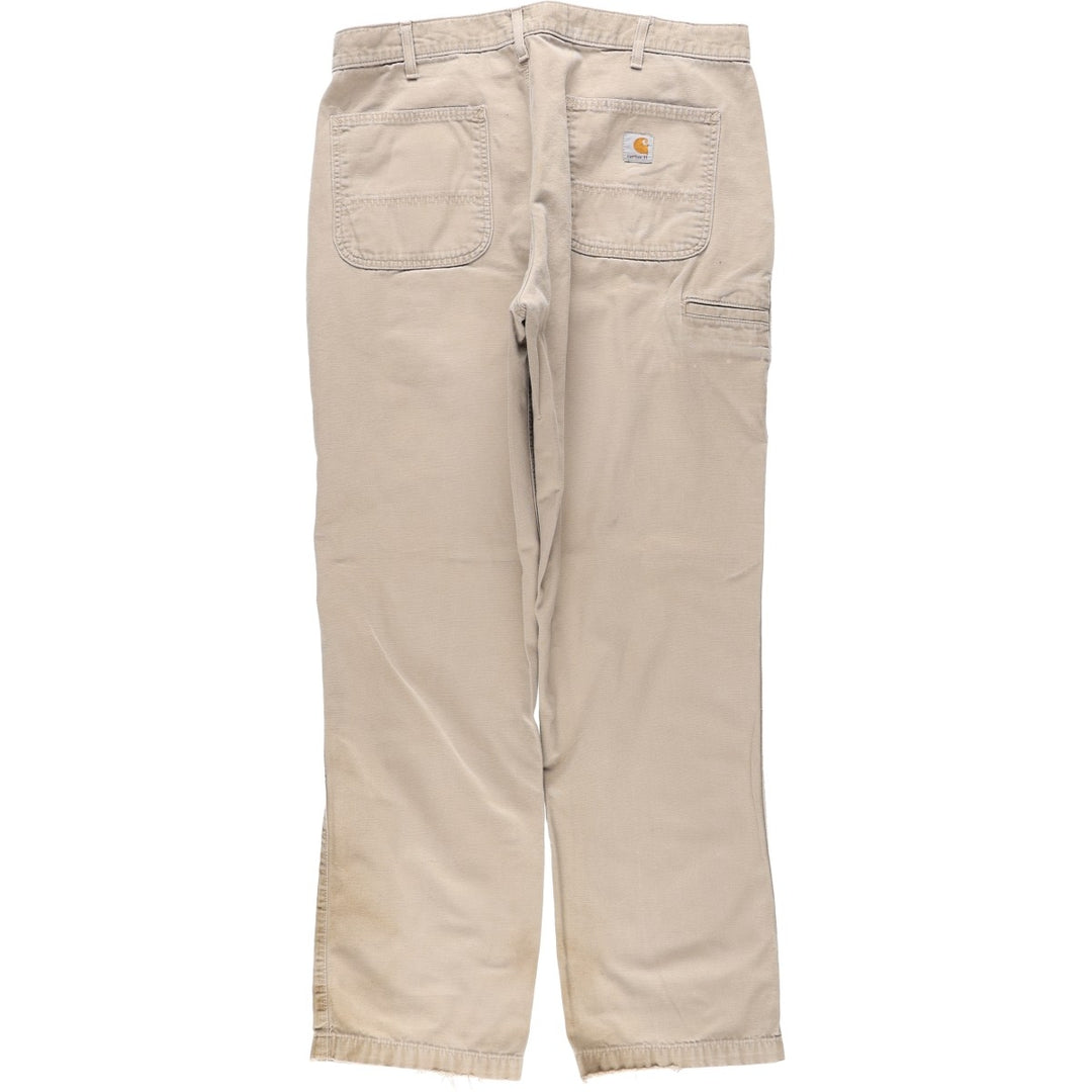 Carhartt Relaxed Fit Duck Work Pants, Men's, W36 equivalent cotton Beige type Vintage Second Hand