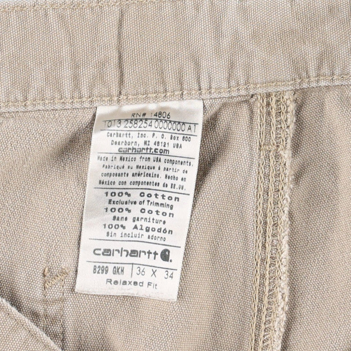 Carhartt Relaxed Fit Duck Work Pants, Men's, W36 equivalent cotton Beige type Vintage Second Hand