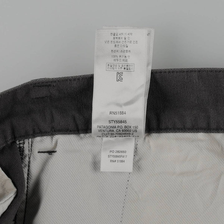 Patagonia ORGANIC COTTON STY55845FA17 Duck Work Pants, Men's W34 (approx.) Organic cotton Charcoal Vintage Second Hand