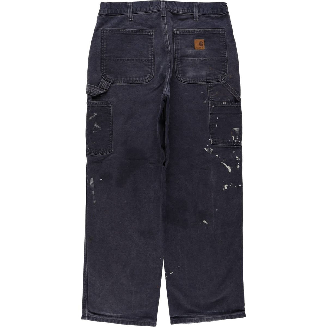 Carhartt Original Dungaree Fit Painted Duck Painter Pants, Men's Size W32 cotton navy blue type Vintage Second Hand