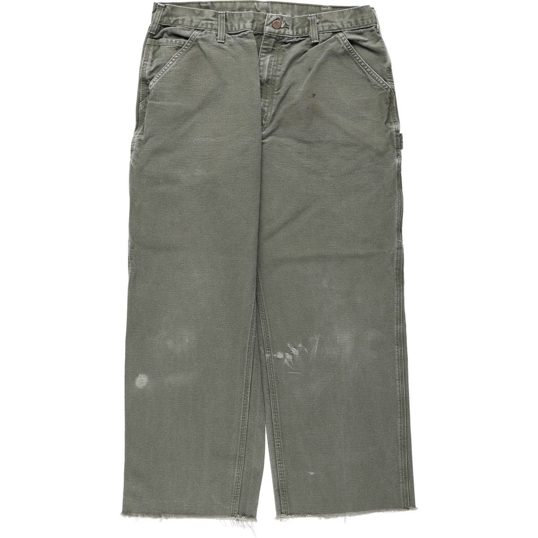 Carhartt Dungaree Fit Cut-Off Duck Painter Pants, Men's W34 (approx.) cotton Khaki type Vintage Second Hand