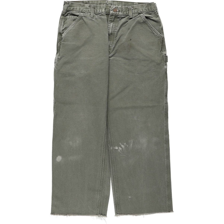 Carhartt Dungaree Fit Cut-Off Duck Painter Pants, Men's W34 (approx.) cotton Khaki type Vintage Second Hand