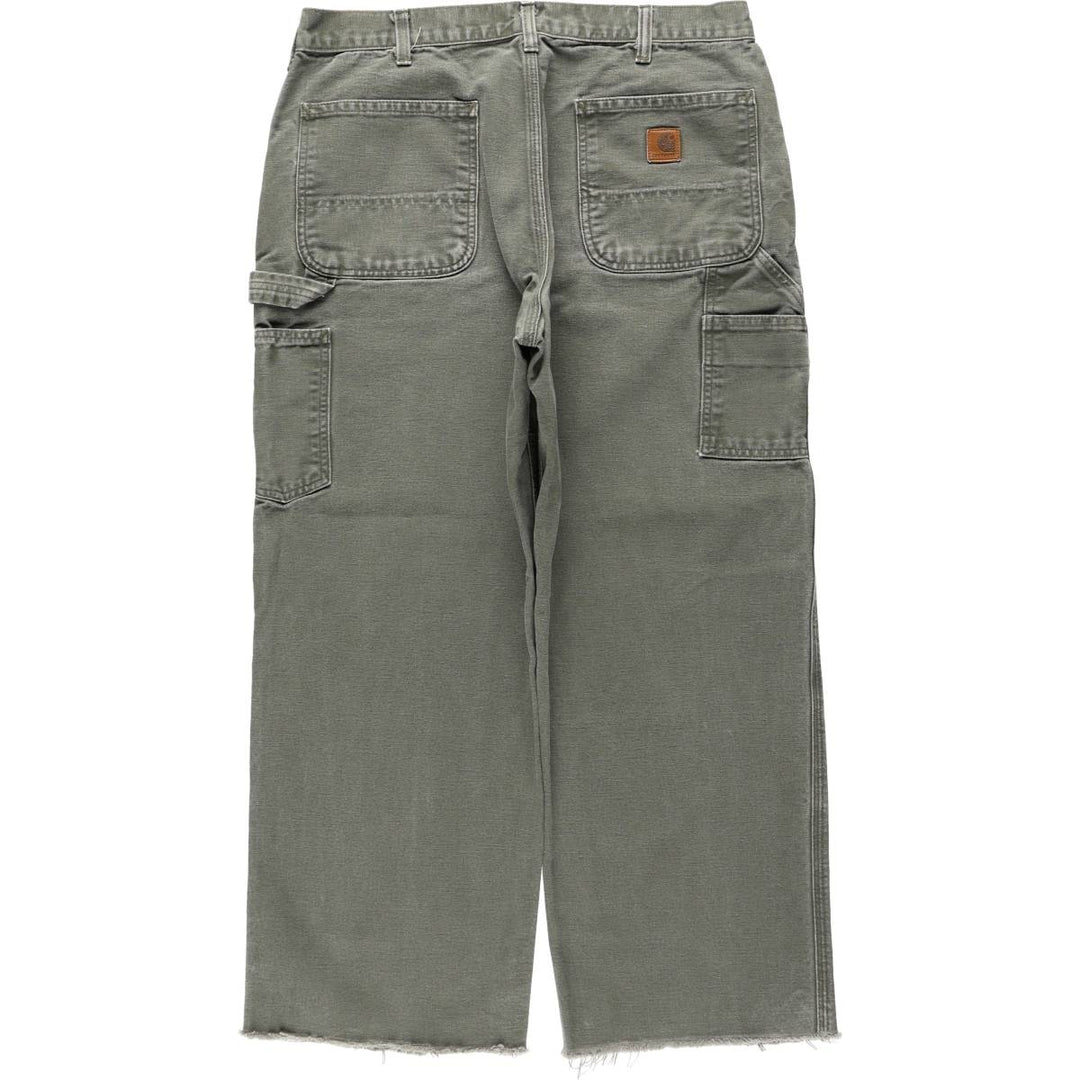 Carhartt Dungaree Fit Cut-Off Duck Painter Pants, Men's W34 (approx.) cotton Khaki type Vintage Second Hand