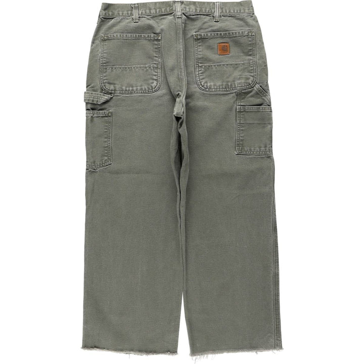 Carhartt Dungaree Fit Cut-Off Duck Painter Pants, Men's W34 (approx.) cotton Khaki type Vintage Second Hand