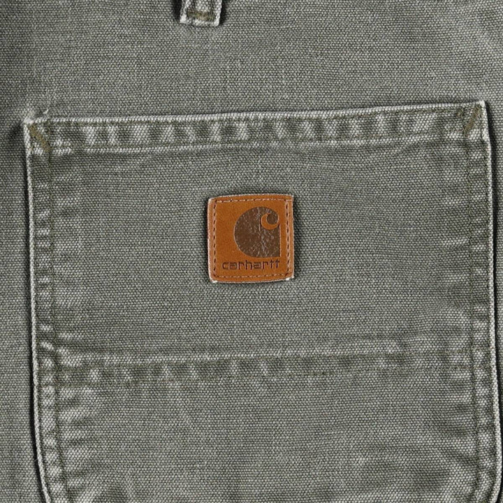 Carhartt Dungaree Fit Cut-Off Duck Painter Pants, Men's W34 (approx.) cotton Khaki type Vintage Second Hand