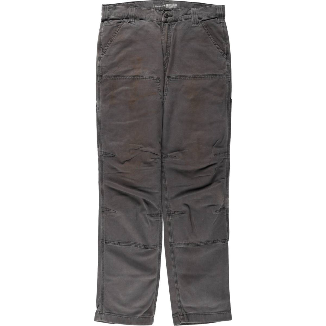 Carhartt Relaxed Fit Double Knee Duck Painter Pants for Men, W34 cotton Charcoal Vintage Second Hand
