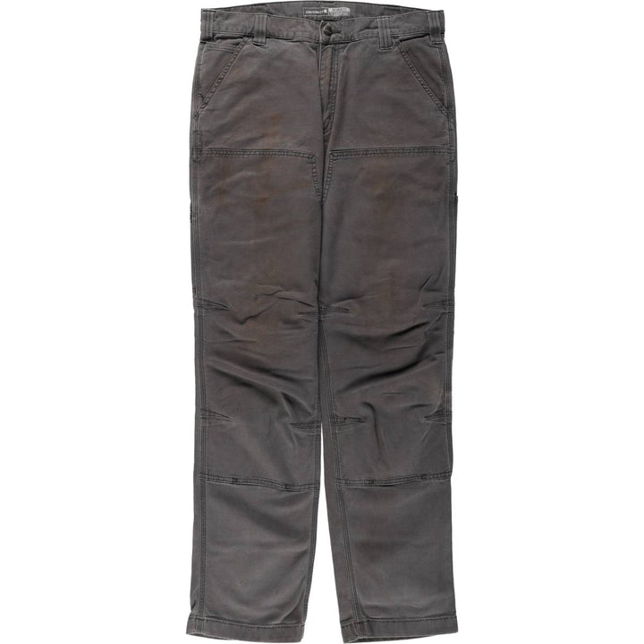 Carhartt Relaxed Fit Double Knee Duck Painter Pants for Men, W34 cotton Charcoal Vintage Second Hand