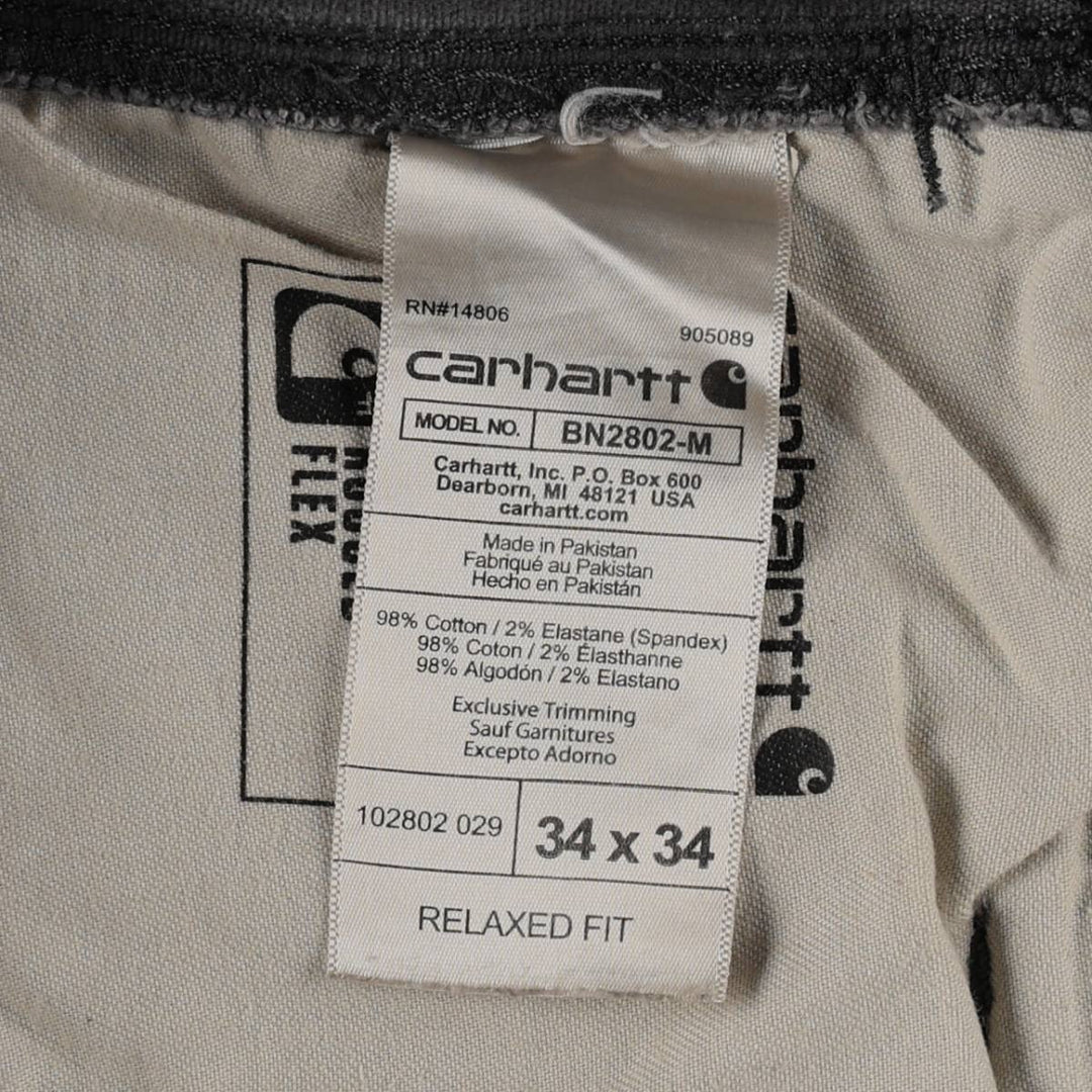 Carhartt Relaxed Fit Double Knee Duck Painter Pants for Men, W34 cotton Charcoal Vintage Second Hand