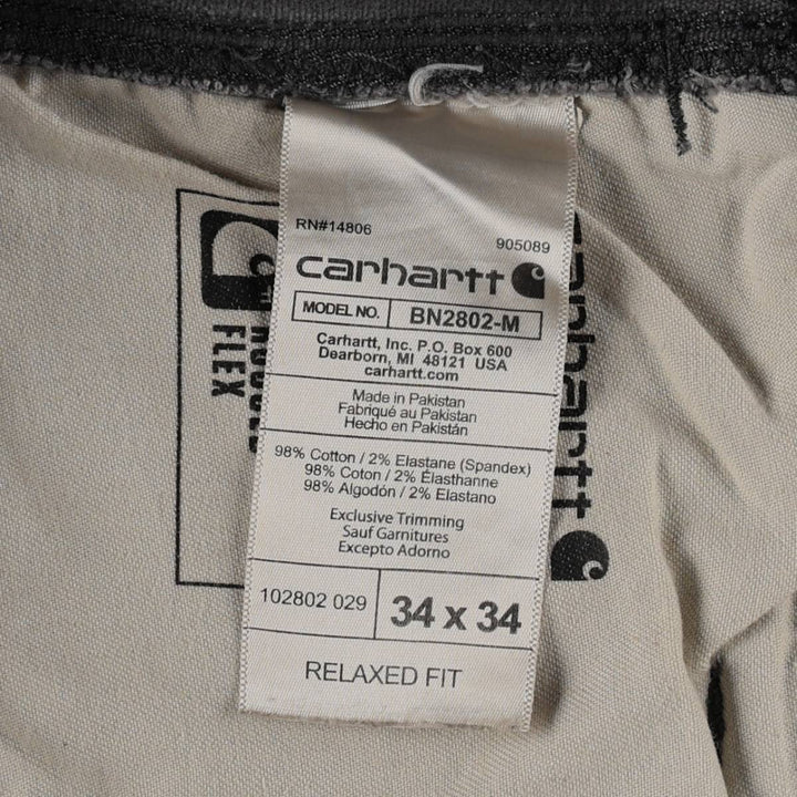 Carhartt Relaxed Fit Double Knee Duck Painter Pants for Men, W34 cotton Charcoal Vintage Second Hand