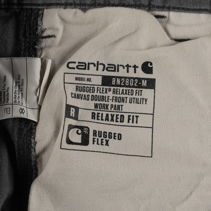 Carhartt Relaxed Fit Double Knee Duck Painter Pants for Men, W34 cotton Charcoal Vintage Second Hand