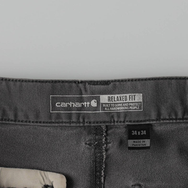 Carhartt Relaxed Fit Double Knee Duck Painter Pants for Men, W34 cotton Charcoal Vintage Second Hand