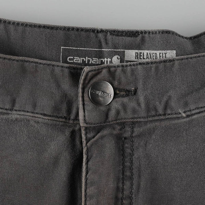 Carhartt Relaxed Fit Double Knee Duck Painter Pants for Men, W34 cotton Charcoal Vintage Second Hand
