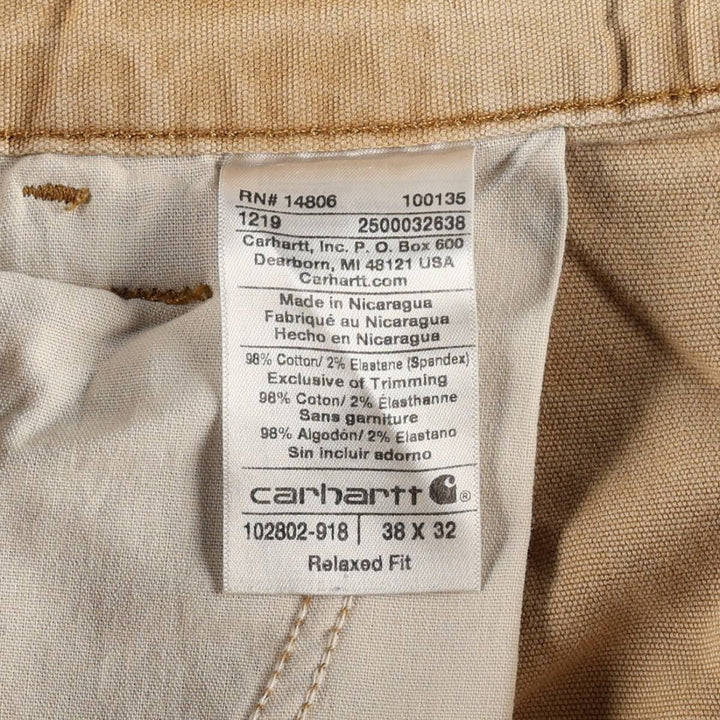 Carhartt Relaxed Fit Double Knee Duck Work Pants, Men's W38 (approx.) cotton brown type Vintage Second Hand