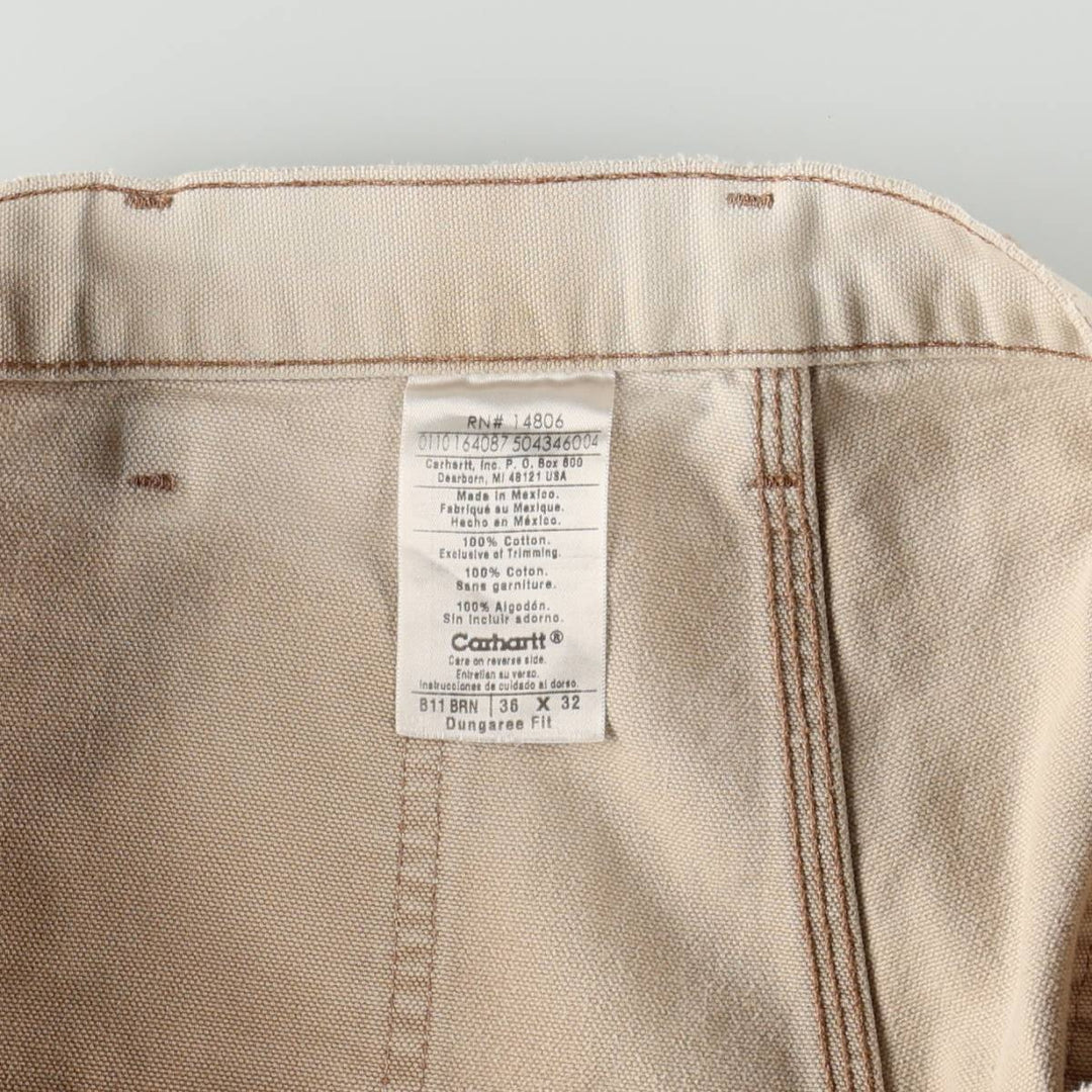 00'S Carhartt Dungaree Fit Duck Painter Pants Men's W36 cotton unbleached Vintage Second Hand