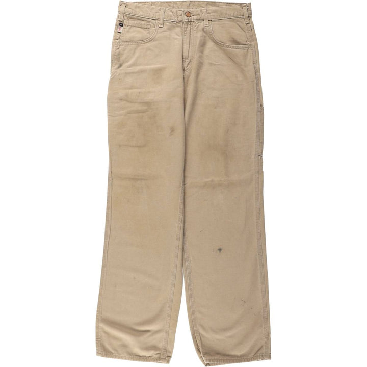 Carhartt ORIGINAL FIT FR series duck work pants, men's size W34 (approx.) cotton Beige type Vintage Second Hand