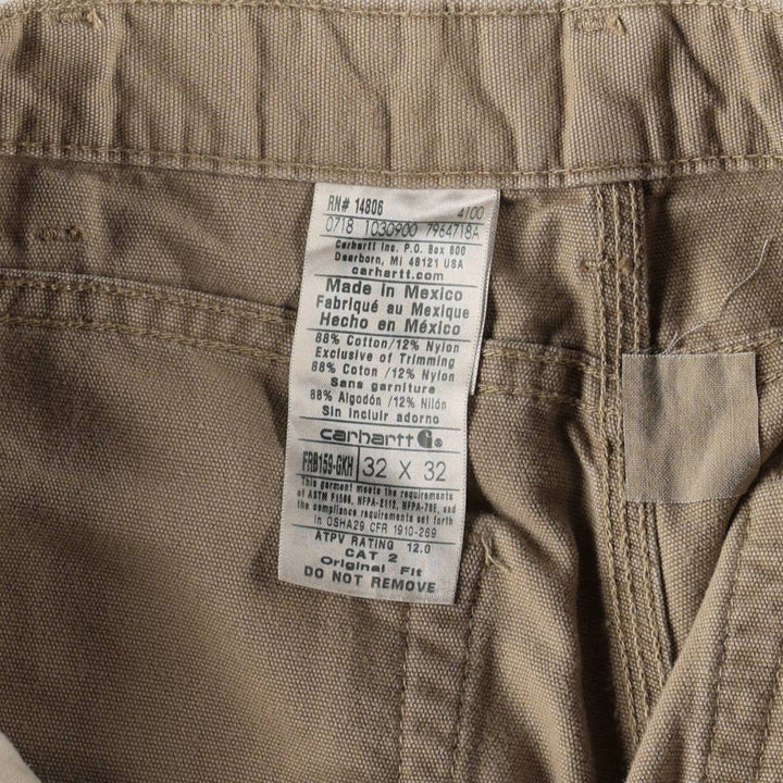 Carhartt ORIGINAL FIT FR series duck work pants, men's size W34 (approx.) cotton Beige type Vintage Second Hand