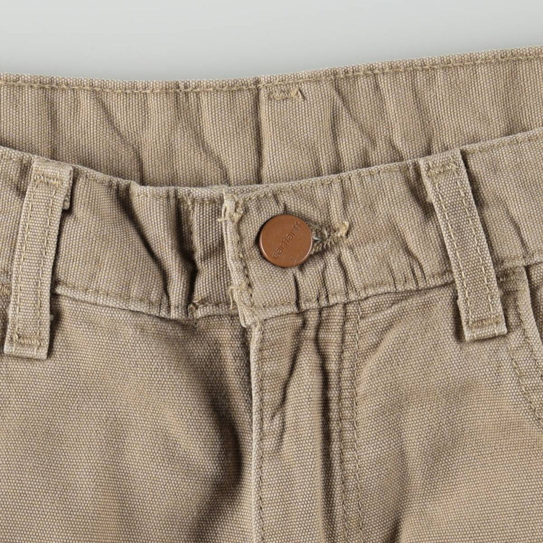 Carhartt ORIGINAL FIT FR series duck work pants, men's size W34 (approx.) cotton Beige type Vintage Second Hand