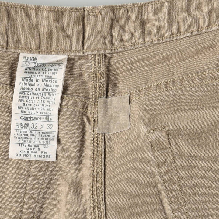 Carhartt ORIGINAL FIT FR series duck work pants, men's size W34 (approx.) cotton Beige type Vintage Second Hand