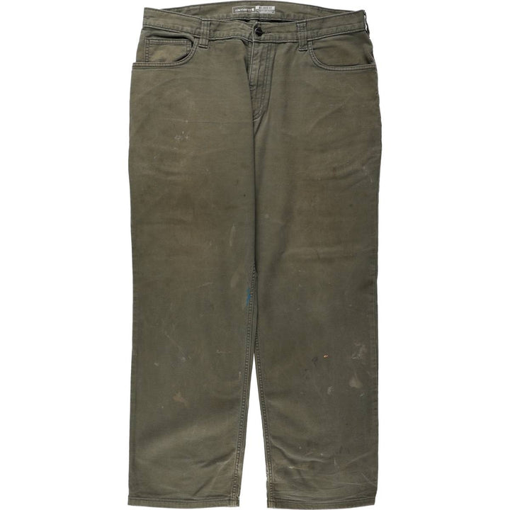 Carhartt Relaxed Fit Duck Work Pants, Men's, W37 equivalent cotton Khaki type Vintage Second Hand