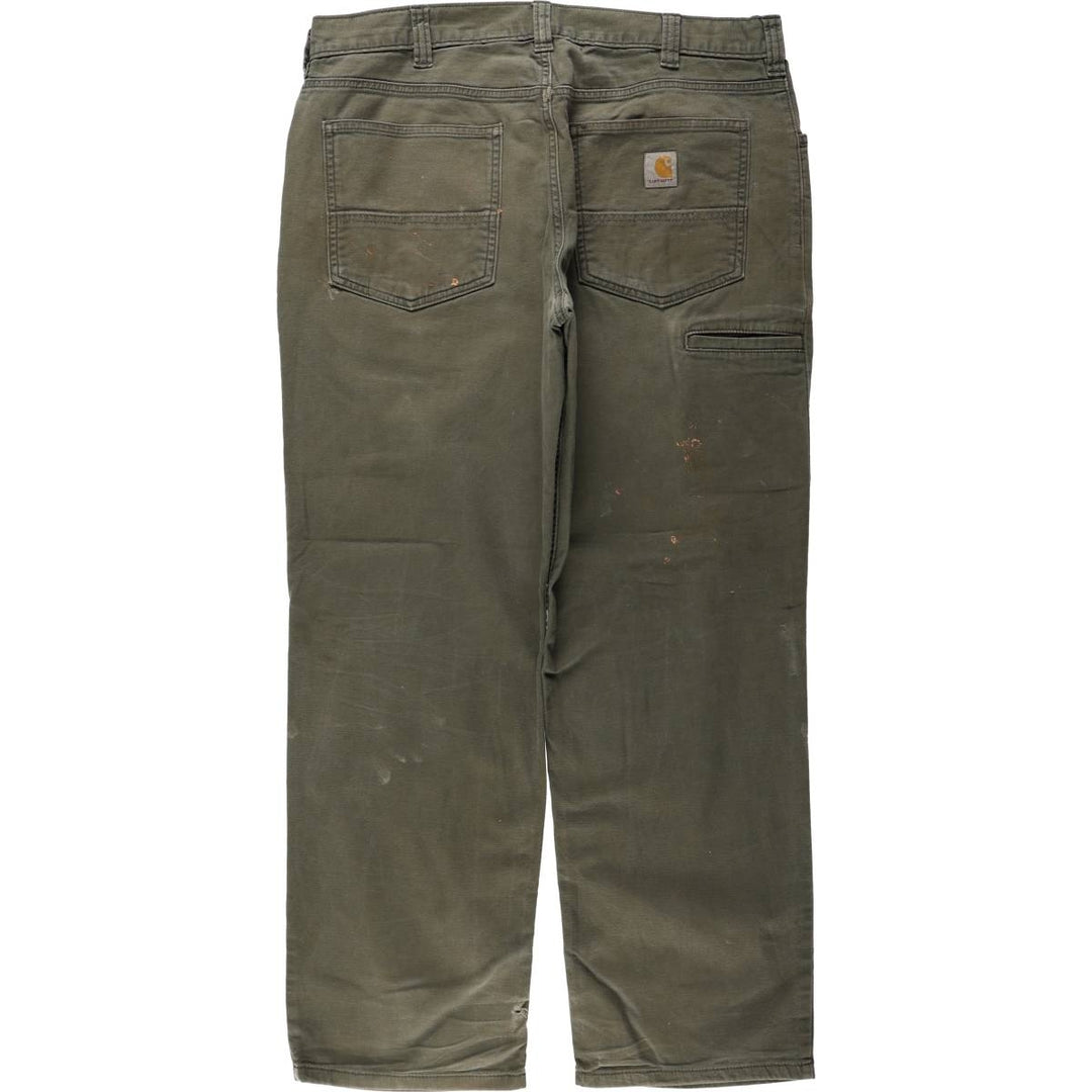 Carhartt Relaxed Fit Duck Work Pants, Men's, W37 equivalent cotton Khaki type Vintage Second Hand