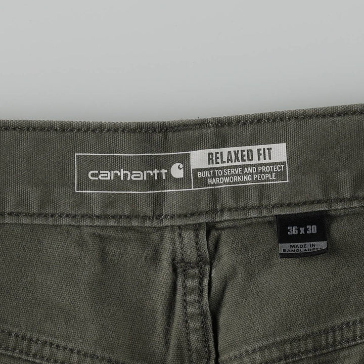 Carhartt Relaxed Fit Duck Work Pants, Men's, W37 equivalent cotton Khaki type Vintage Second Hand