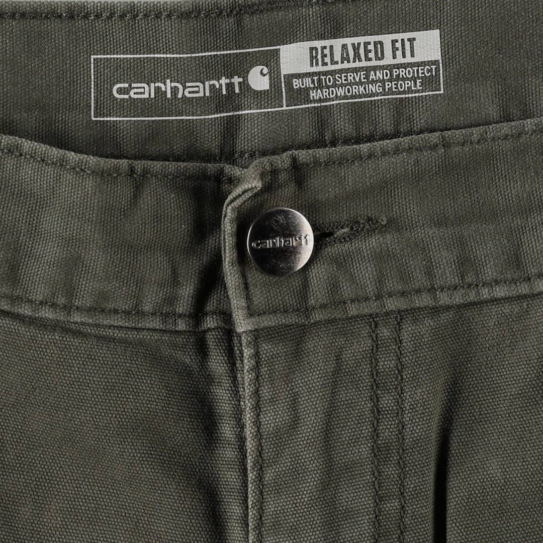 Carhartt Relaxed Fit Duck Work Pants, Men's, W37 equivalent cotton Khaki type Vintage Second Hand