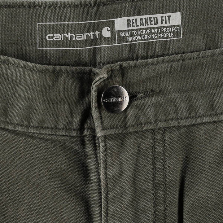Carhartt Relaxed Fit Duck Work Pants, Men's, W37 equivalent cotton Khaki type Vintage Second Hand