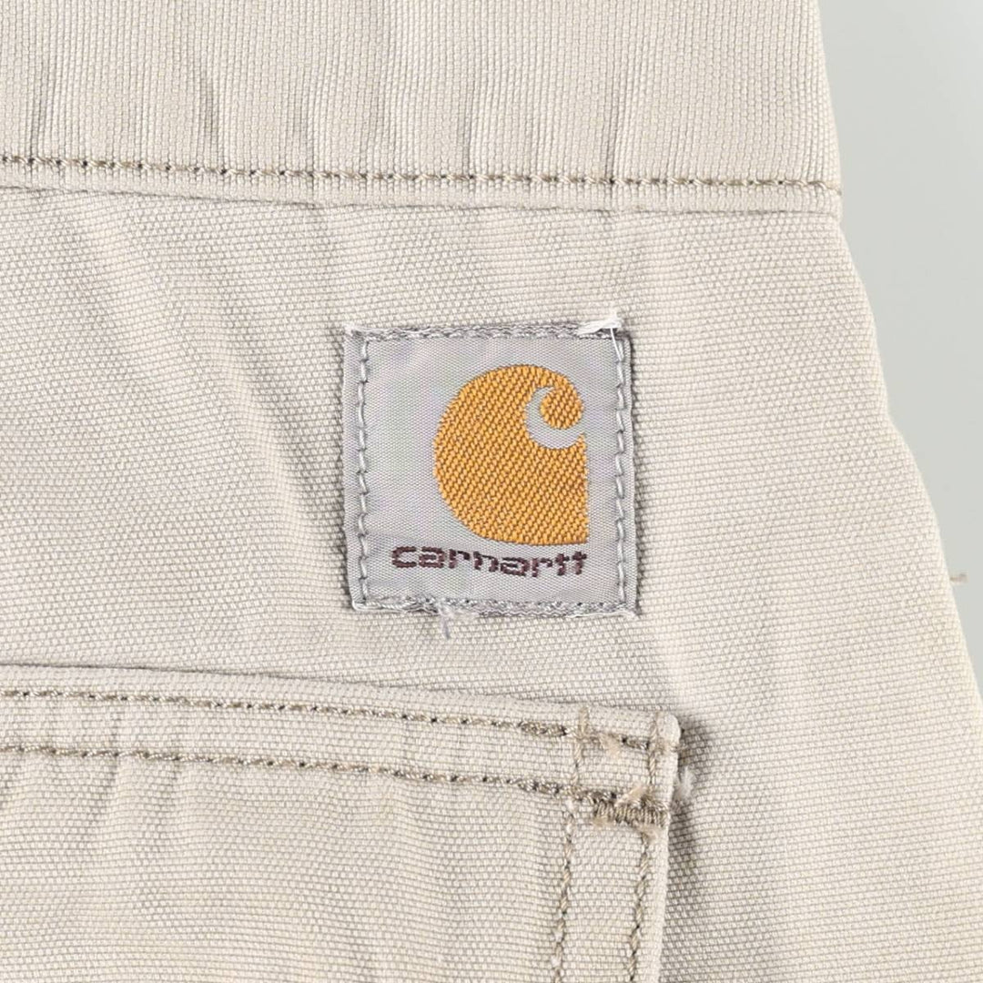 Carhartt Relaxed Fit Duck Cargo Work Pants, Men's Size W32 (approx.) cotton Beige type Vintage Second Hand