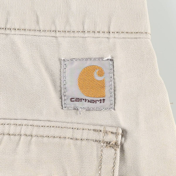 Carhartt Relaxed Fit Duck Cargo Work Pants, Men's Size W32 (approx.) cotton Beige type Vintage Second Hand