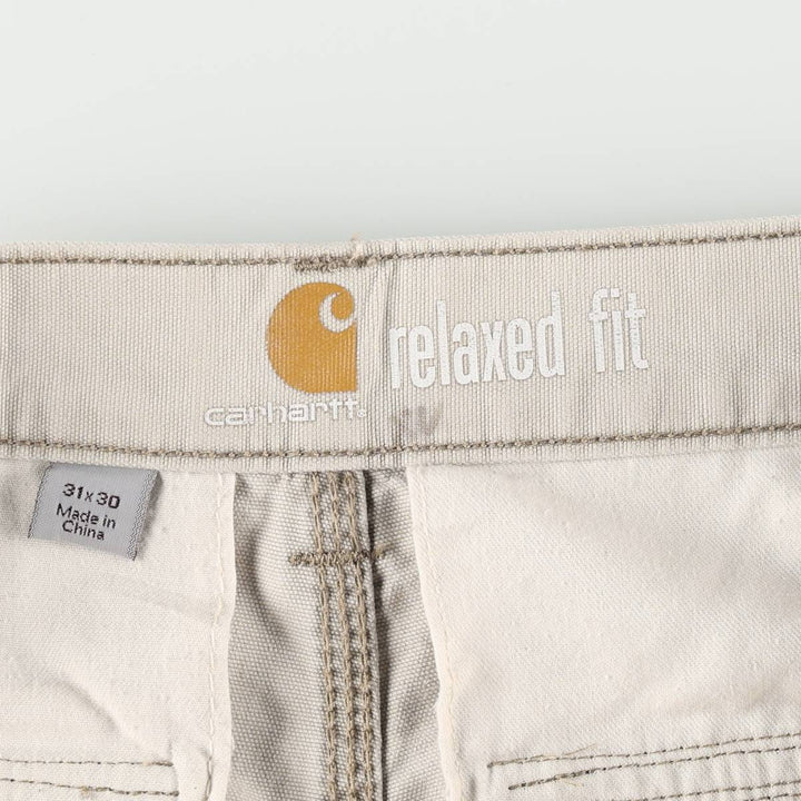 Carhartt Relaxed Fit Duck Cargo Work Pants, Men's Size W32 (approx.) cotton Beige type Vintage Second Hand