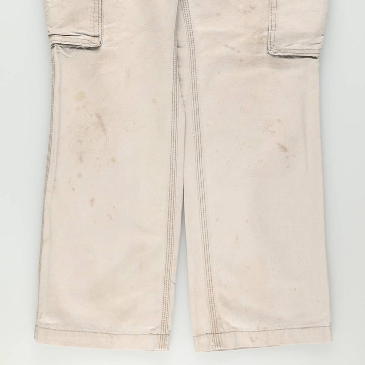 Carhartt Relaxed Fit Duck Cargo Work Pants, Men's Size W32 (approx.) cotton Beige type Vintage Second Hand