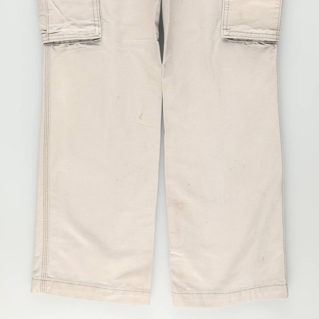 Carhartt Relaxed Fit Duck Cargo Work Pants, Men's Size W32 (approx.) cotton Beige type Vintage Second Hand