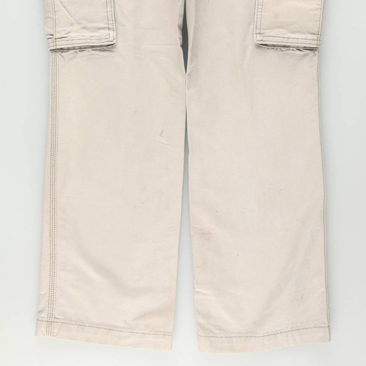 Carhartt Relaxed Fit Duck Cargo Work Pants, Men's Size W32 (approx.) cotton Beige type Vintage Second Hand