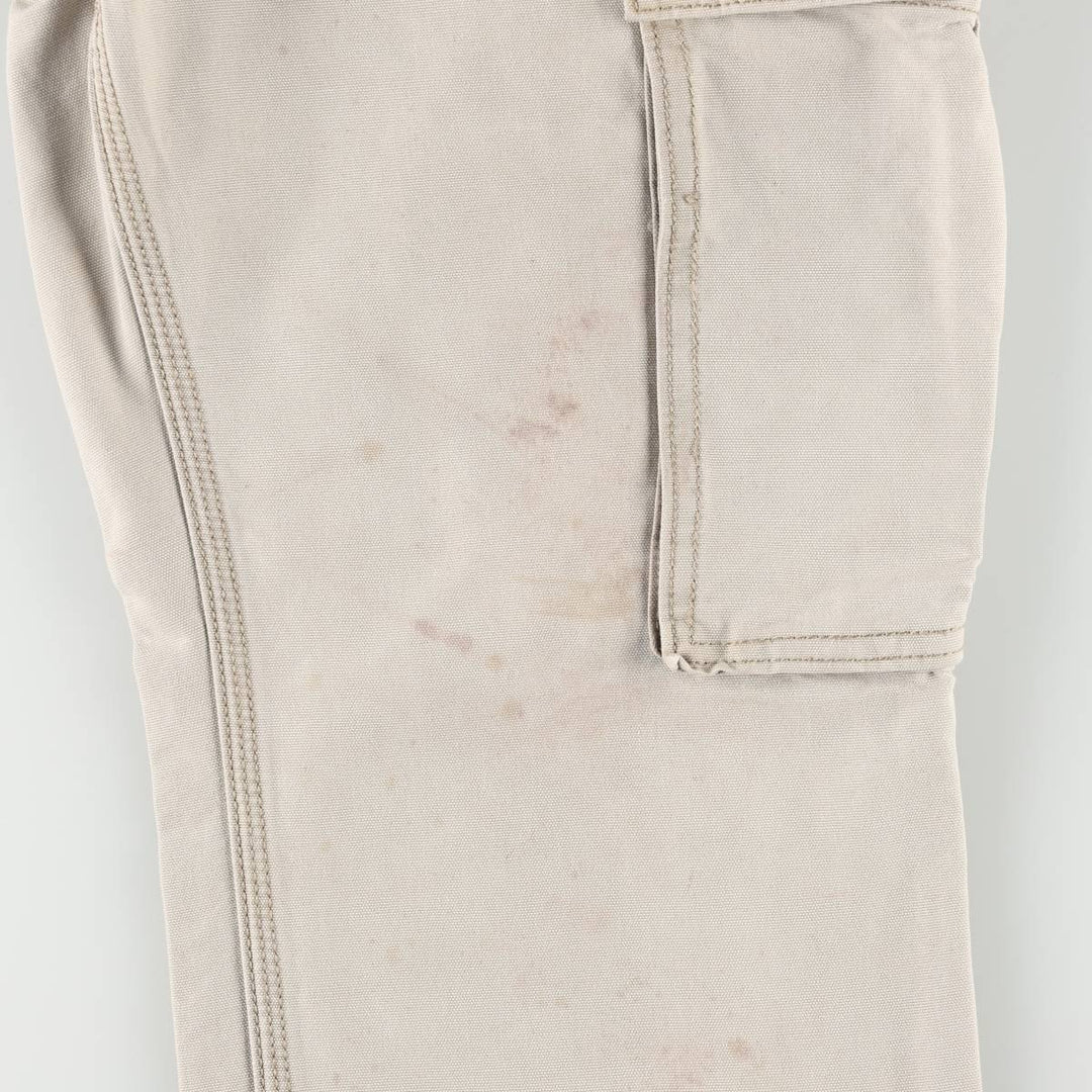 Carhartt Relaxed Fit Duck Cargo Work Pants, Men's Size W32 (approx.) cotton Beige type Vintage Second Hand