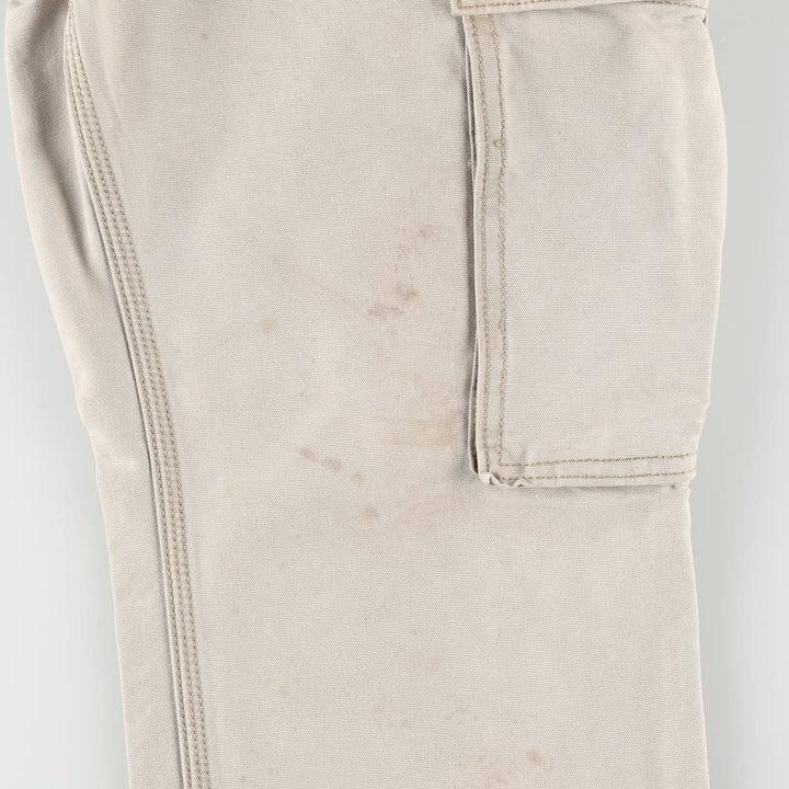 Carhartt Relaxed Fit Duck Cargo Work Pants, Men's Size W32 (approx.) cotton Beige type Vintage Second Hand