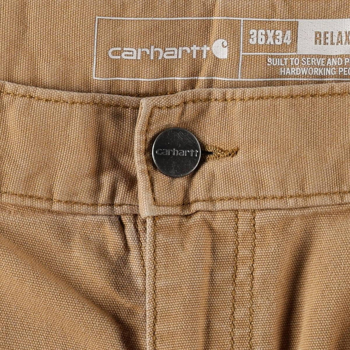 Carhartt Relaxed Fit Duck Work Pants, Men's, W36 equivalent cotton brown type Vintage Second Hand