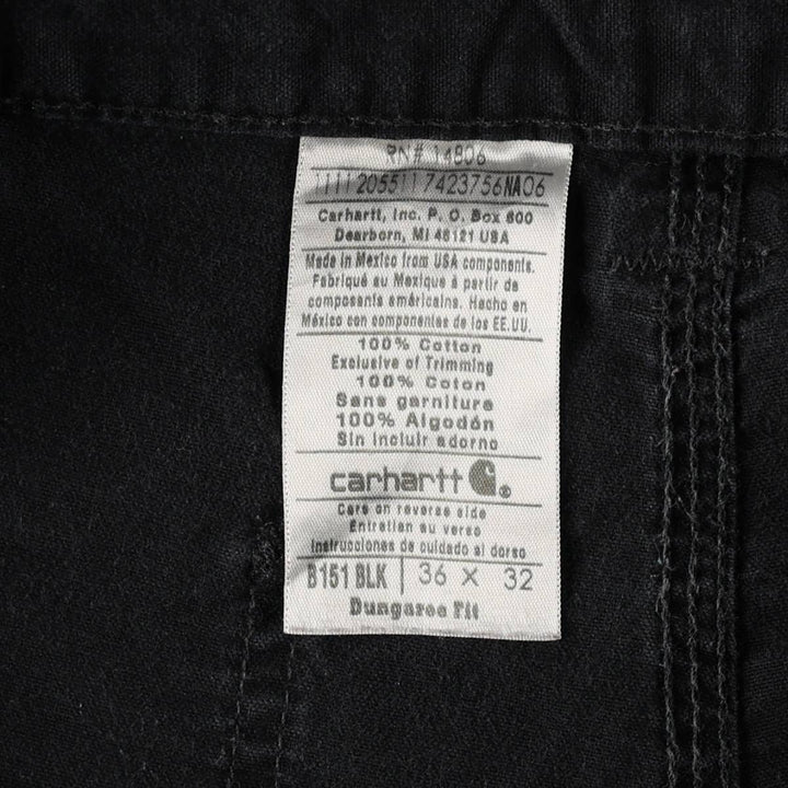 Carhartt Dungaree Fit Duck Painter Pants, Men's, W36 equivalent cotton black type Vintage Second Hand