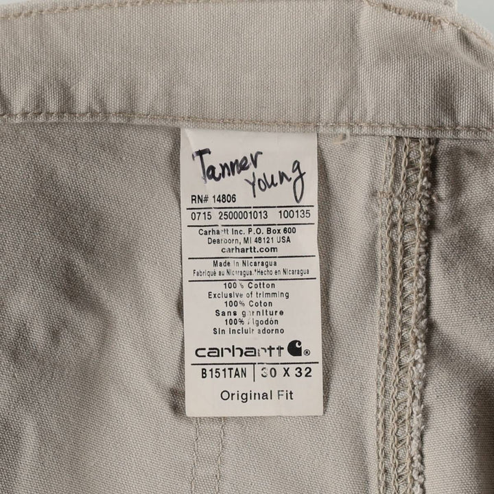 Carhartt ORIGINAL FIT Duck Painter Pants, Men's W30 (approx.) cotton Beige type Vintage Second Hand