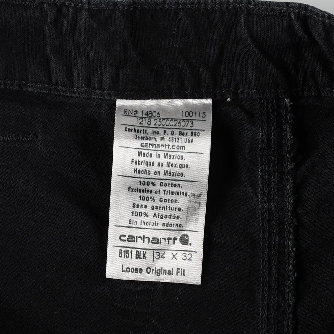 Carhartt Loose Original Fit Duck Painter Pants, Men's, W33 equivalent cotton black type Vintage Second Hand