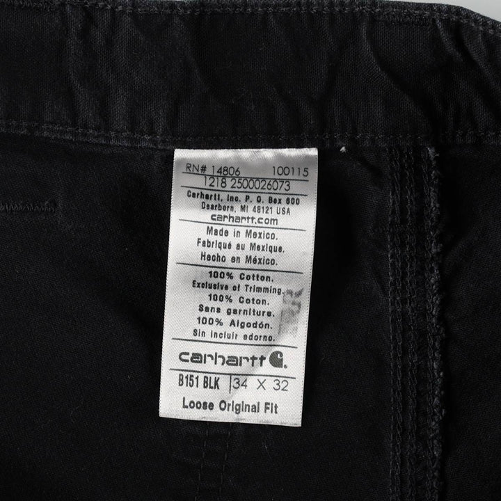 Carhartt Loose Original Fit Duck Painter Pants, Men's, W33 equivalent cotton black type Vintage Second Hand