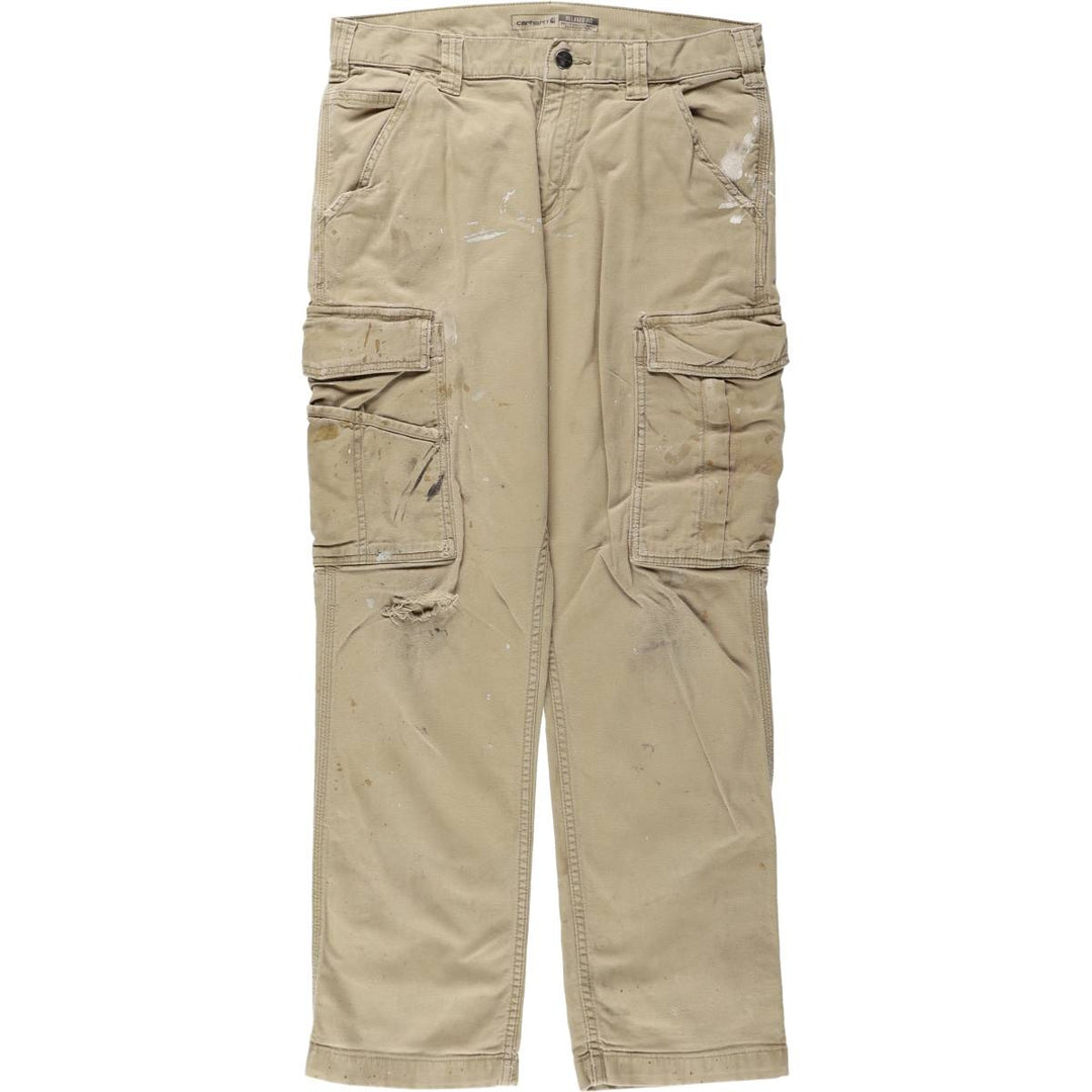 Carhartt Relaxed Fit Duck Work Pants Cargo Pants Men's W32 (approx.) cotton Beige type Vintage Second Hand