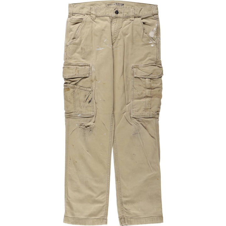 Carhartt Relaxed Fit Duck Work Pants Cargo Pants Men's W32 (approx.) cotton Beige type Vintage Second Hand