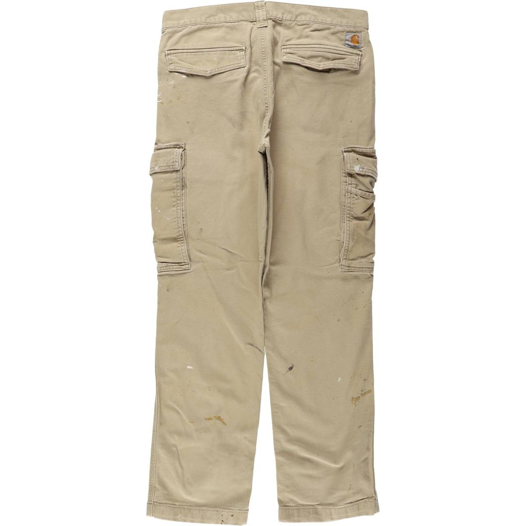 Carhartt Relaxed Fit Duck Work Pants Cargo Pants Men's W32 (approx.) cotton Beige type Vintage Second Hand