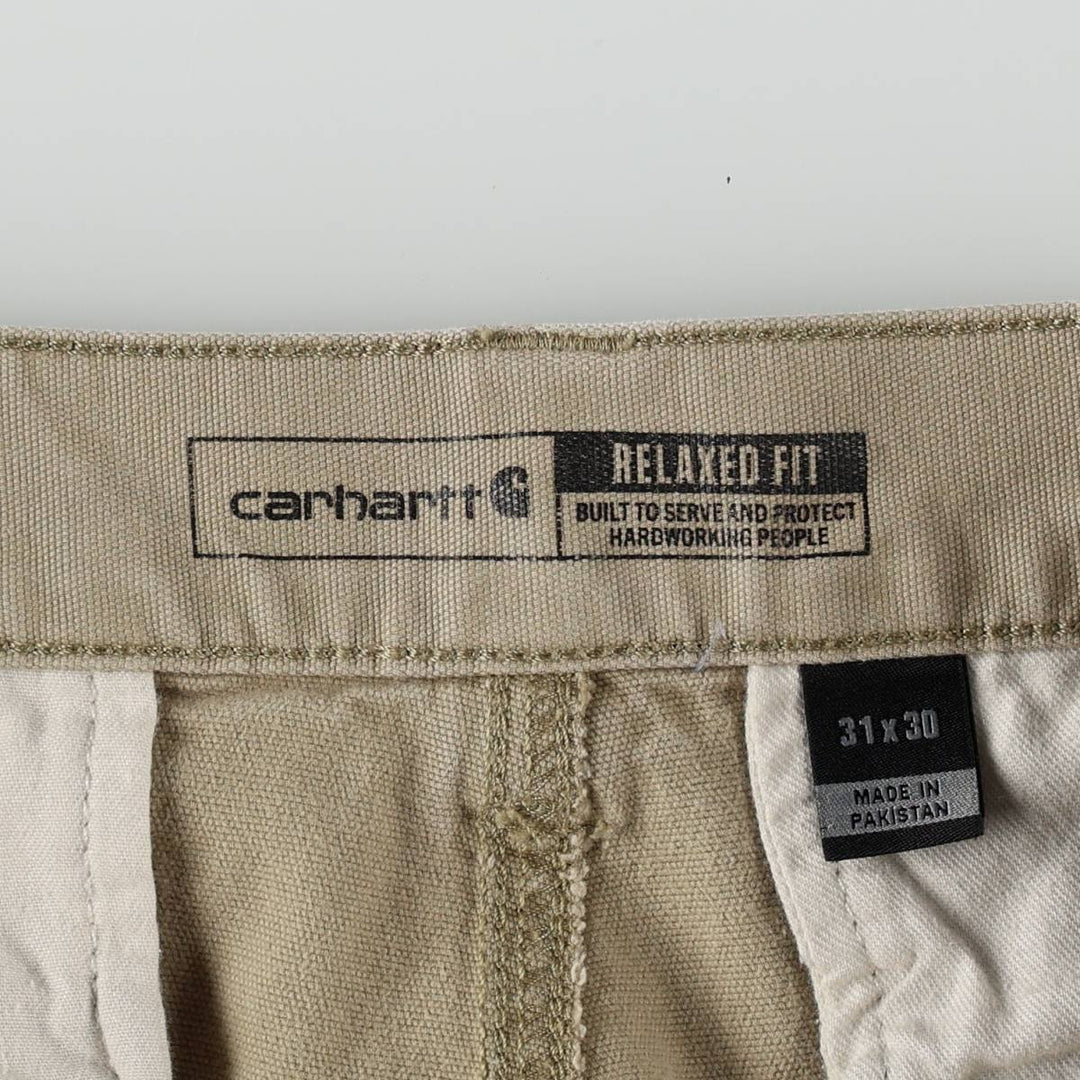Carhartt Relaxed Fit Duck Work Pants Cargo Pants Men's W32 (approx.) cotton Beige type Vintage Second Hand