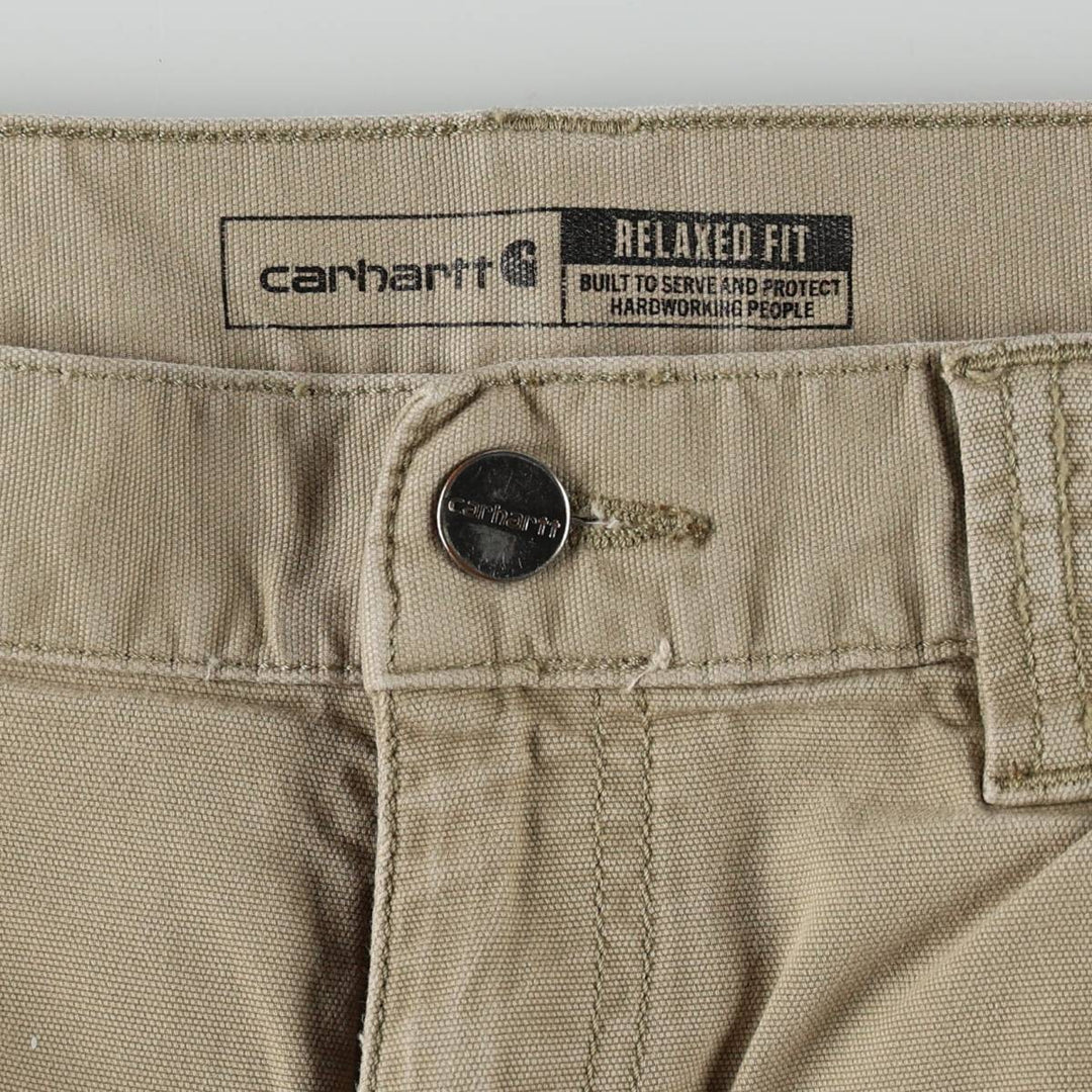 Carhartt Relaxed Fit Duck Work Pants Cargo Pants Men's W32 (approx.) cotton Beige type Vintage Second Hand